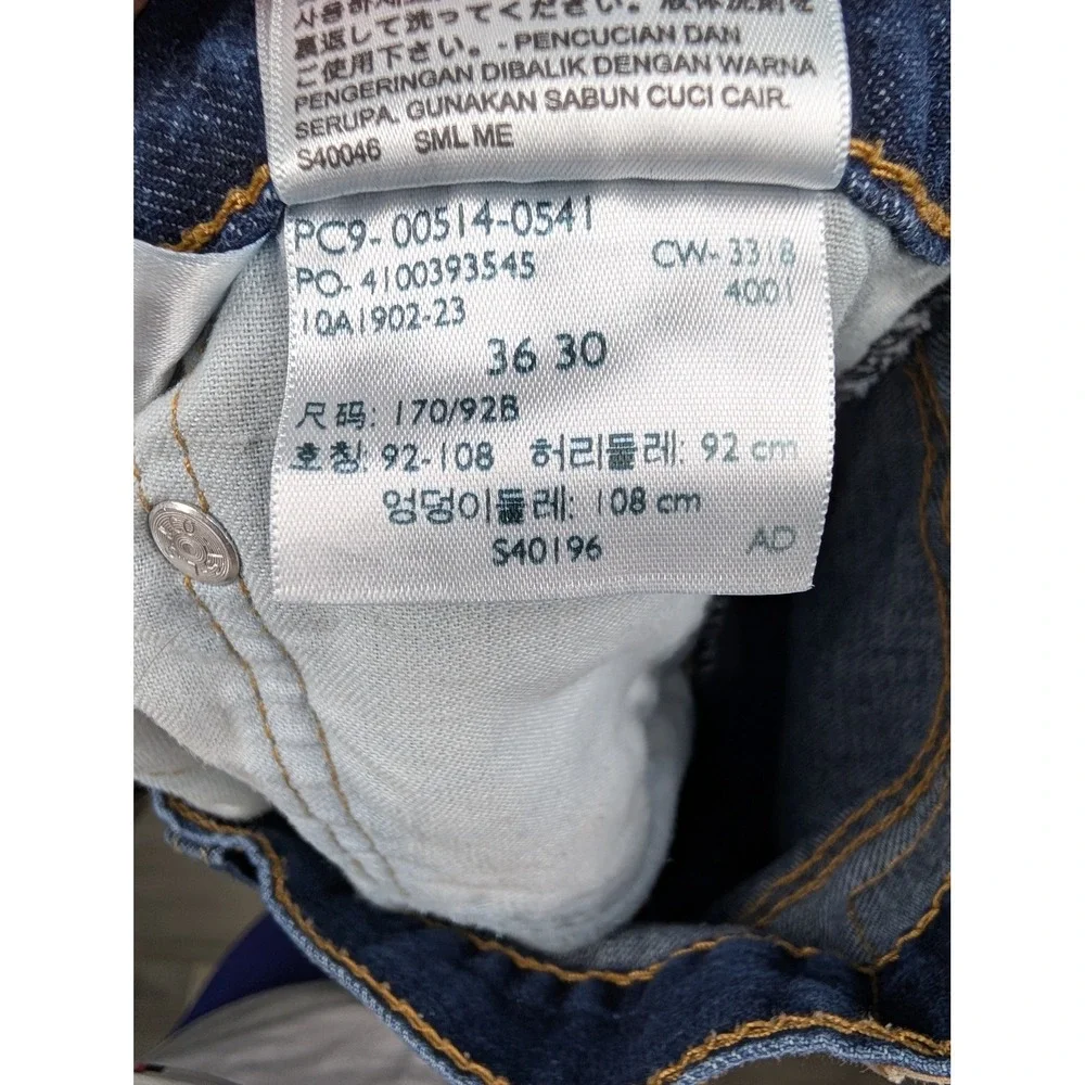 Levis 514 Straight Fit‎ Jeans Mens 36x30 Blue Denim Medium Wash